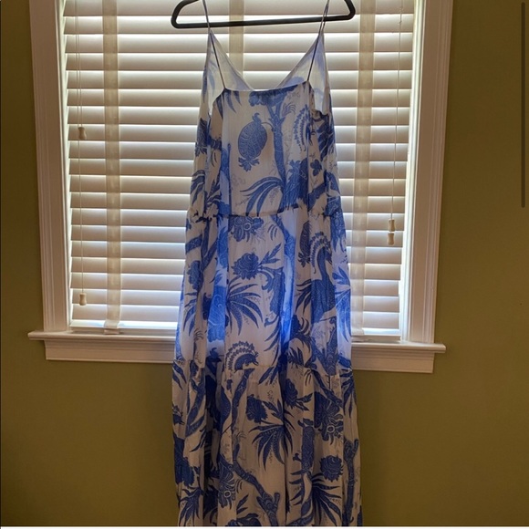 H&M •Blue and White Printed Maxi Dress• - Picture 5 of 9